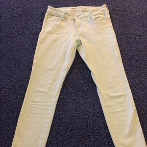 Mint colored skinny jeans